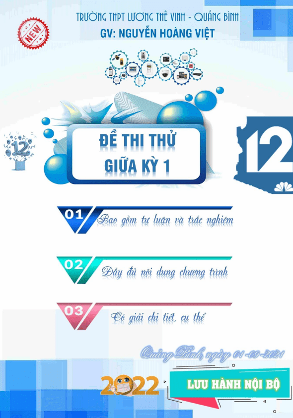 71 đề thi thử giữa kỳ 1 môn Toán 12 có đáp án – Nguyễn Hoàng Việt