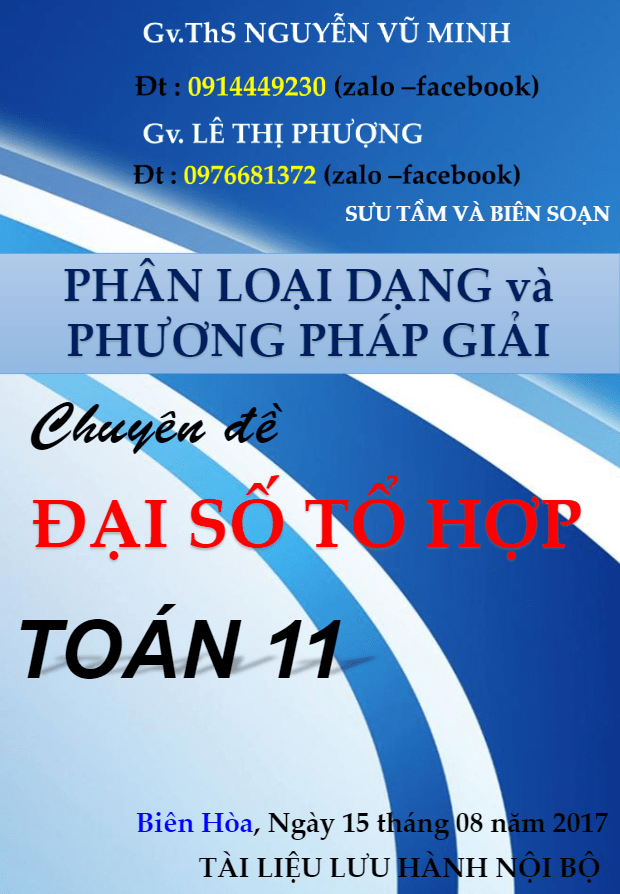 Phân dạng, bài tập mẫu và phương pháp giải Đại số Tổ hợp – Nguyễn Vũ Minh, Lê Thị Phượng